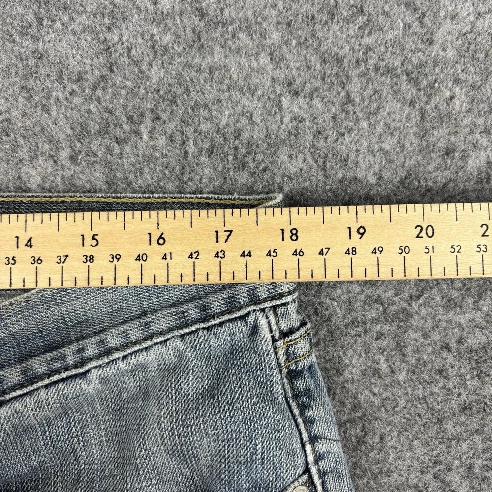 Levi's 514 Jeans Mens 36x32 Slim Straight Y2K Light Wash‎ Distressed Faded Blue